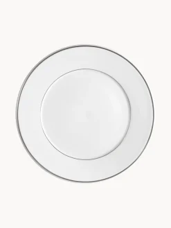 Platos Llanos|Vajillas Completas>Meissen Platos llanos de porcelana con borde platino pintado a mano Vitruv, 2 uds. Blanco con borde de platino