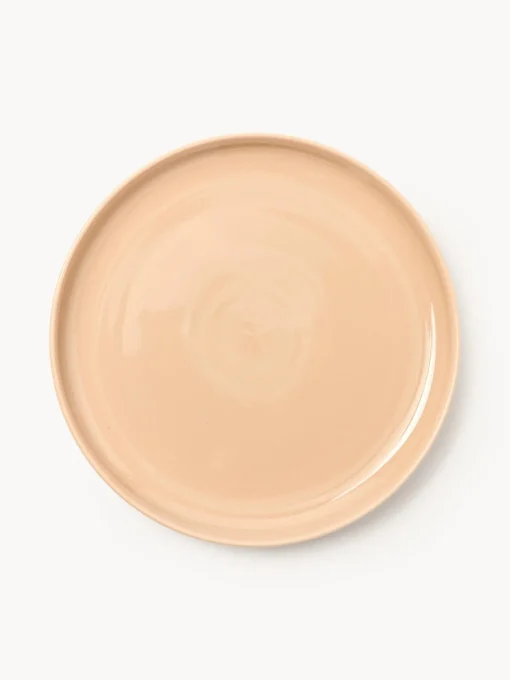 Platos Llanos|Vajillas Completas>Westwing Collection Platos llanos de porcelana Nessa, 4 uds. Melocotón brillante