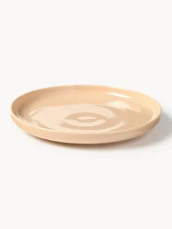 Platos Llanos|Vajillas Completas></noscript>Westwing Collection Platos llanos de porcelana Nessa, 4 uds. Melocotón brillante
