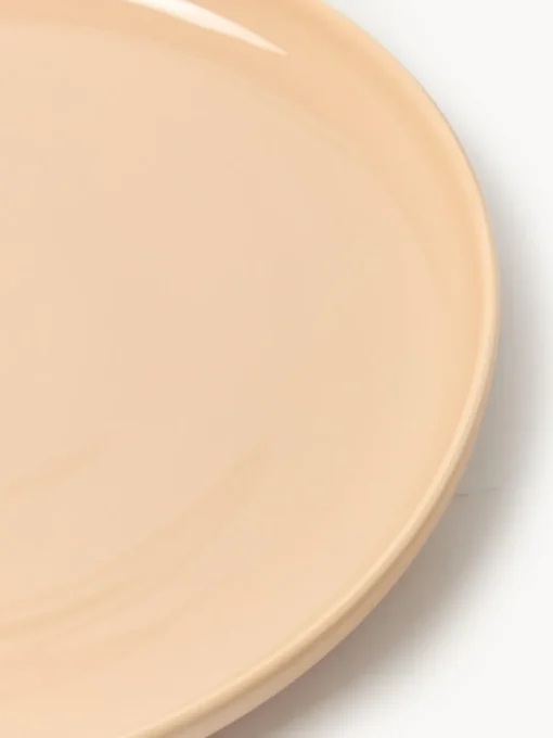 Platos Llanos|Vajillas Completas>Westwing Collection Platos llanos de porcelana Nessa, 4 uds. Melocotón brillante