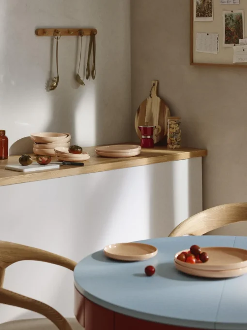 Platos Llanos|Vajillas Completas>Westwing Collection Platos llanos de porcelana Nessa, 4 uds. Melocotón brillante