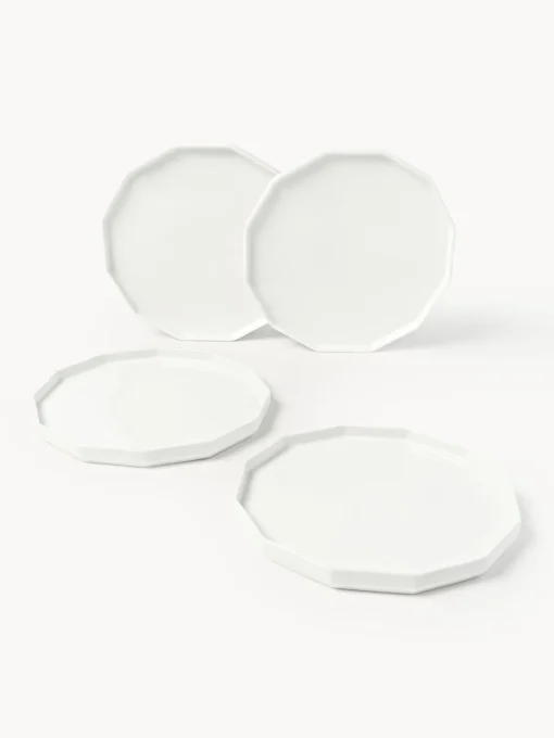 Platos llanos de porcelana Angoli, 4 uds. Platos Llanos|Vajillas Completas