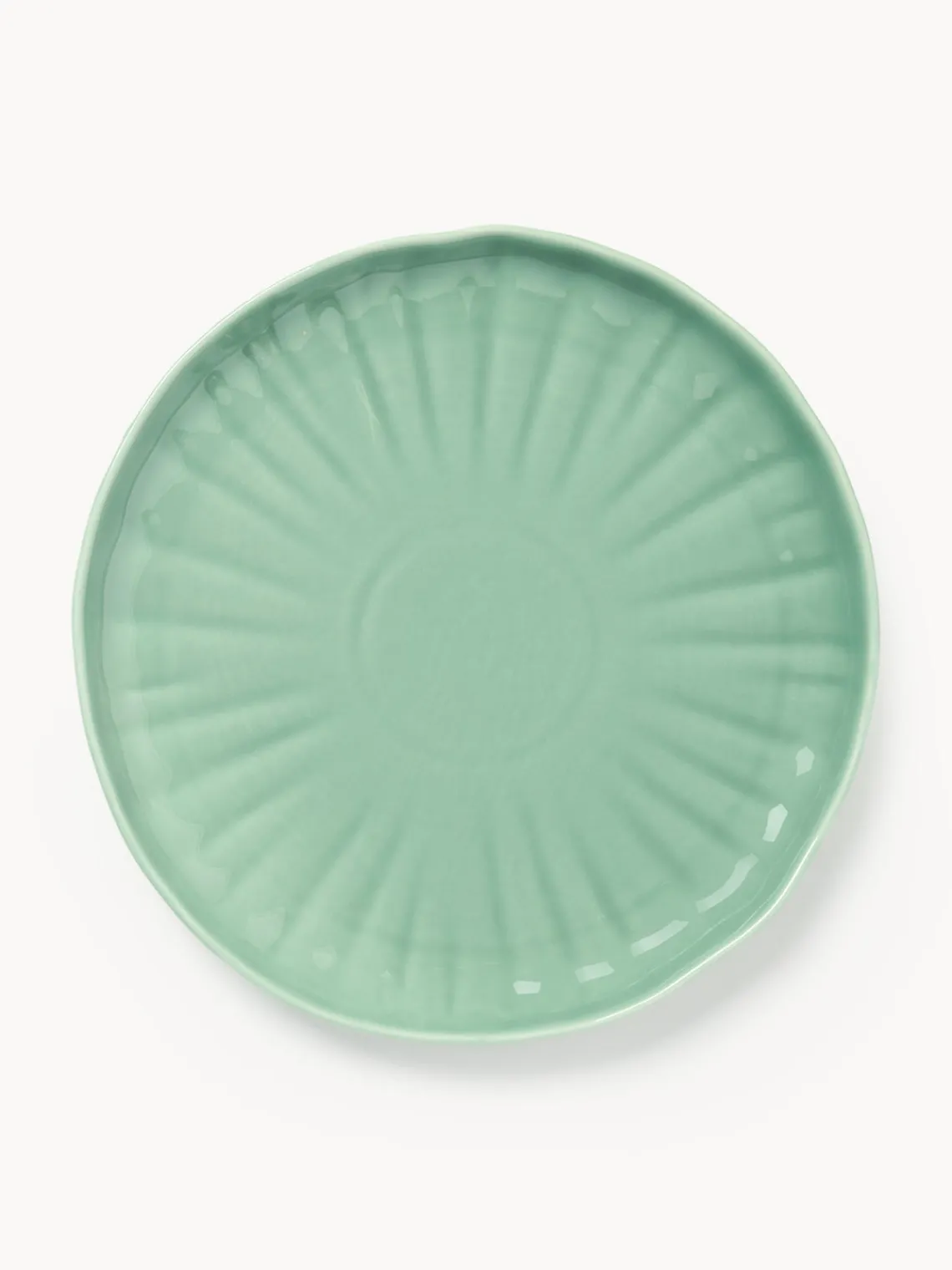 Outlet Platos llanos de porcelana con relieves Sali, 4 uds. Platos Llanos|Vajillas Completas