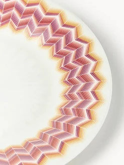 Platos De Postre|Vajillas Completas></noscript>Missoni Platos pequeños de porcelana Fine Bone China Jarris, 6 uds. Blanco, lila, multicolor