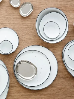 Discount Platos postre artesanales de porcelana Salt, 4 uds. Menaje De Mesa