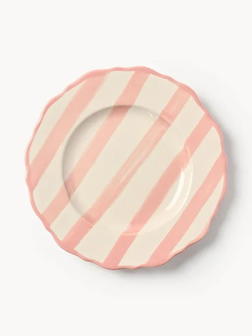 Platos De Postre|Vajillas Completas>Westwing Collection Platos postre artesanales Donald, 4 uds. Blanco Off White, melocotón
