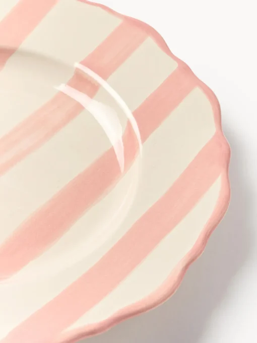 Platos De Postre|Vajillas Completas>Westwing Collection Platos postre artesanales Donald, 4 uds. Blanco Off White, melocotón