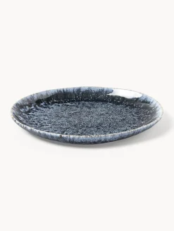 Platos De Postre|Vajillas Completas></noscript>Westwing Collection Platos postre artesanales en forma orgánica Macey, 4 uds Tonos grises azulados brillantes