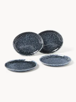 Platos De Postre|Vajillas Completas></noscript>Westwing Collection Platos postre artesanales en forma orgánica Macey, 4 uds Tonos grises azulados brillantes