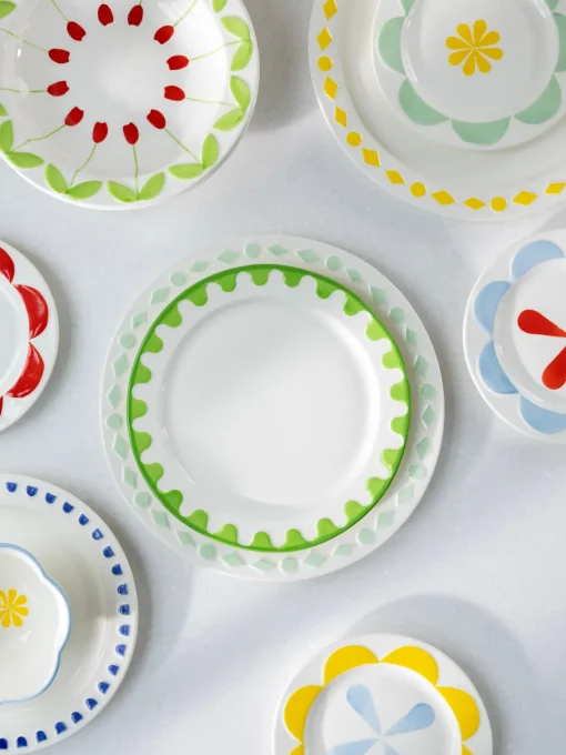 Clearance Platos postre artesanales Folk, 4 uds. Platos De Postre|Vajillas Completas