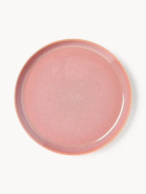 Platos De Postre|Vajillas Completas>Westwing Collection Platos postre con esmalte reactivo Havana, 4 uds. Tonos rosas y naranjas