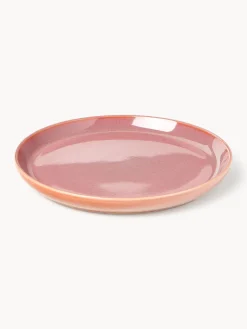 Platos De Postre|Vajillas Completas>Westwing Collection Platos postre con esmalte reactivo Havana, 4 uds. Tonos rosas y naranjas