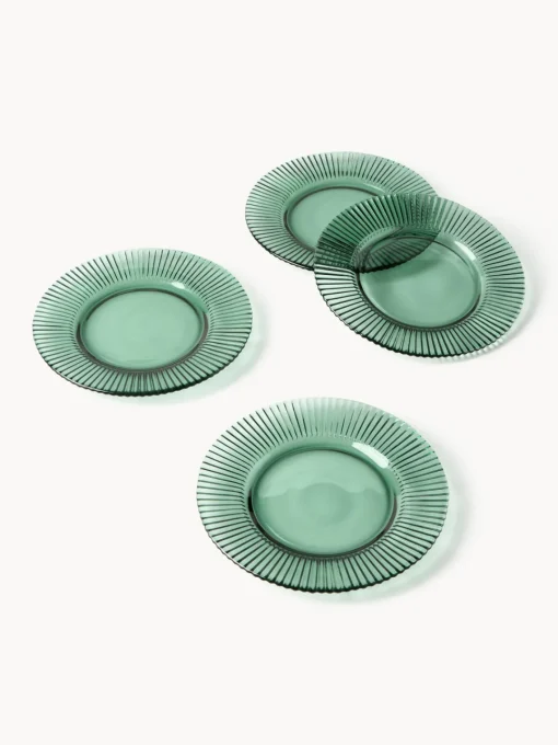 Platos De Postre|Vajillas Completas>Westwing Collection Platos postre con relieves Effie, 4 uds. Verde menta