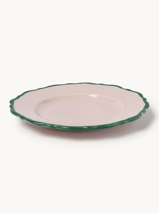 Platos De Postre|Vajillas Completas>Westwing Collection Platos postre Crumble, 4 uds. Lavanda con borde verde oscuro