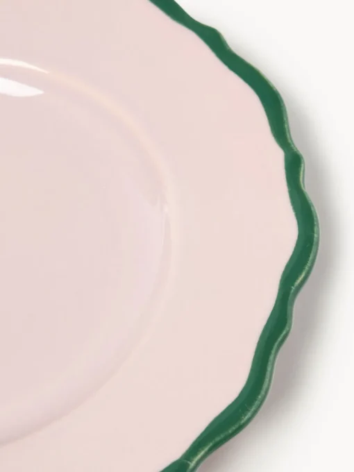 Platos De Postre|Vajillas Completas>Westwing Collection Platos postre Crumble, 4 uds. Lavanda con borde verde oscuro