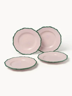 Platos De Postre|Vajillas Completas></noscript>Westwing Collection Platos postre Crumble, 4 uds. Lavanda con borde verde oscuro