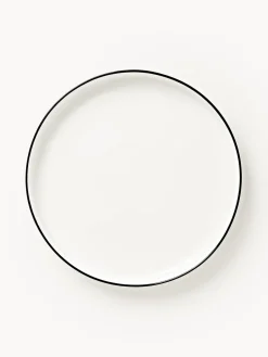 Platos De Postre|Vajillas Completas>Westwing Collection Platos postre de porcelana Facile, 2 uds. Blanco Off White con borde negro