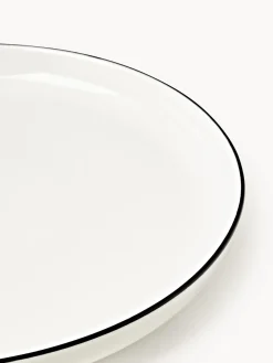 Platos De Postre|Vajillas Completas></noscript>Westwing Collection Platos postre de porcelana Facile, 2 uds. Blanco Off White con borde negro