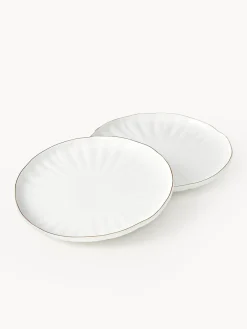 Platos De Postre|Vajillas Completas></noscript>Westwing Collection Platos postre de porcelana con relieves Sali, 2 uds.