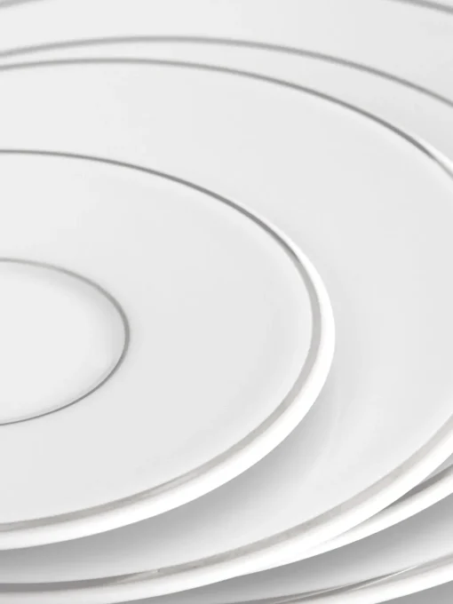 Platos De Postre|Vajillas Completas>Meissen Platos postre de porcelana con borde platino pintado a mano Vitruv, 2 uds. Blanco con borde de platino
