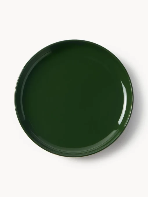 Platos De Postre|Vajillas Completas>Westwing Collection Platos postre de porcelana Nessa, 4 uds. Verde oscuro brillante