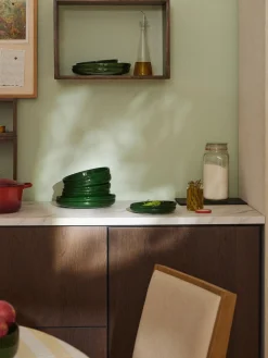Platos De Postre|Vajillas Completas>Westwing Collection Platos postre de porcelana Nessa, 4 uds. Verde oscuro brillante