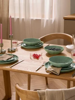 Platos De Postre|Vajillas Completas>Westwing Collection Platos postre de porcelana con relieves Sali, 4 uds. Verde menta