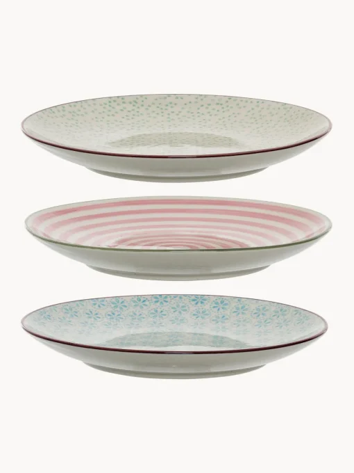 Outlet Platos postre pintados a mano Patrizia, 3 uds. Platos De Postre|Vajillas Completas