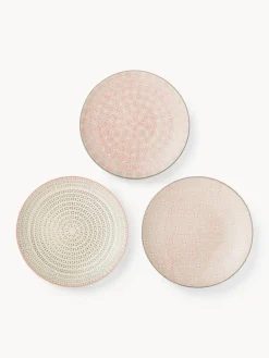 Best Platos postre pintados a mano con estampado divertido Cécile, 3 uds. Platos De Postre|Vajillas Completas
