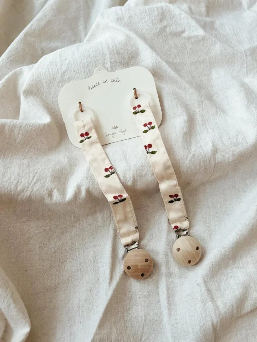 Chupetes Y Mordedores|Decoración Infantil>Konges Slojd Portachupetes Cherry, 2 uds. Motivo de cereza