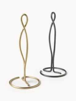 Almacenaje De Cocina></noscript>Ferm Living Portarrollos artesanal de metal Curvature Negro