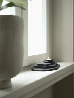 Portavelas|Jarrones>DBKD Portavelas de cerámica Dune Negro mate