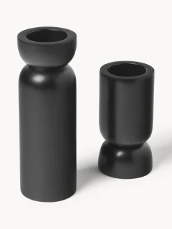 Outlet Portavelas de madera de mango Matti, 2 uds. Candelabros|Jarrones
