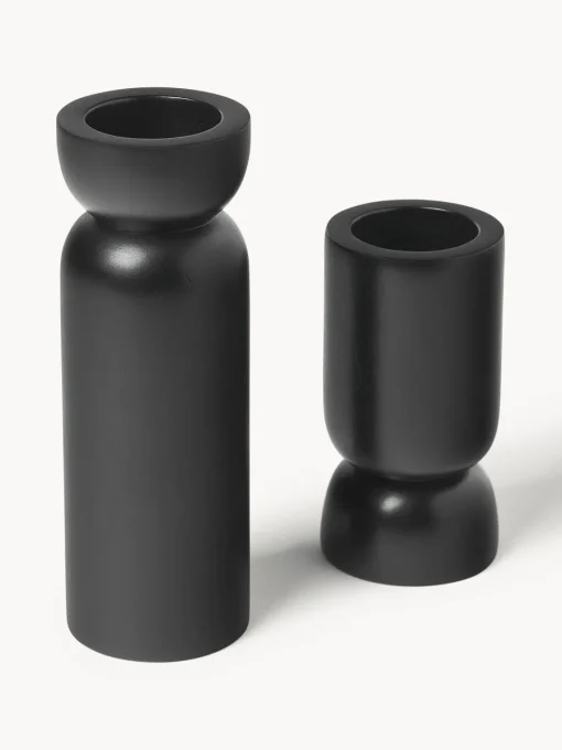 Outlet Portavelas de madera de mango Matti, 2 uds. Candelabros|Jarrones