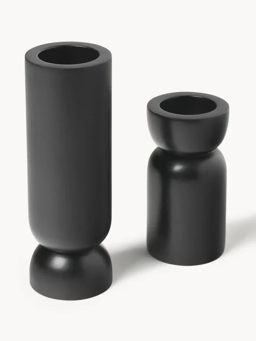 Outlet Portavelas de madera de mango Matti, 2 uds. Candelabros|Jarrones