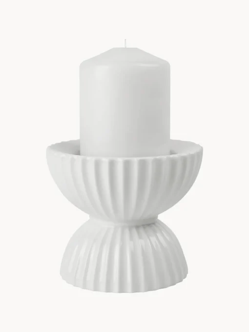 Discount Portavelas de porcelana con relieves Tura Farolillos|Jarrones