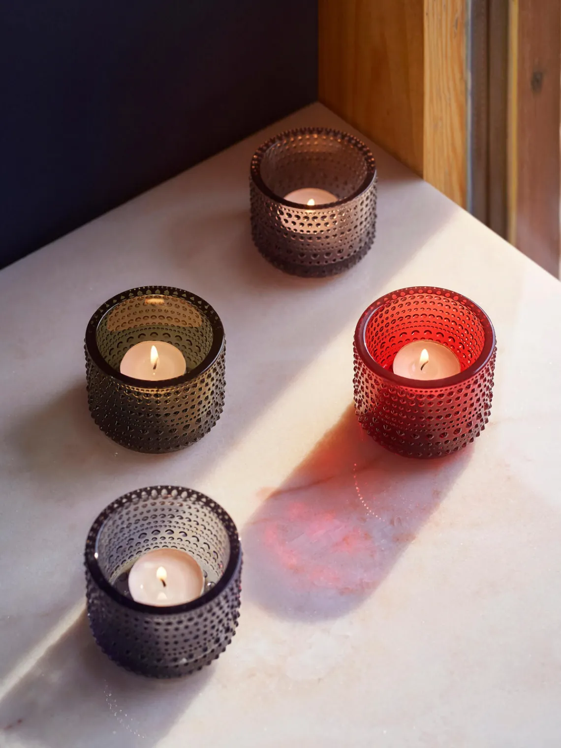 Portavelas|Jarrones>iittala Portavelas de vidrio Kastehelmi Gris transparente