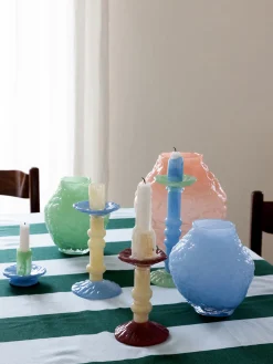 Outlet Portavelas de vidrio soplado Lara Candelabros|Jarrones