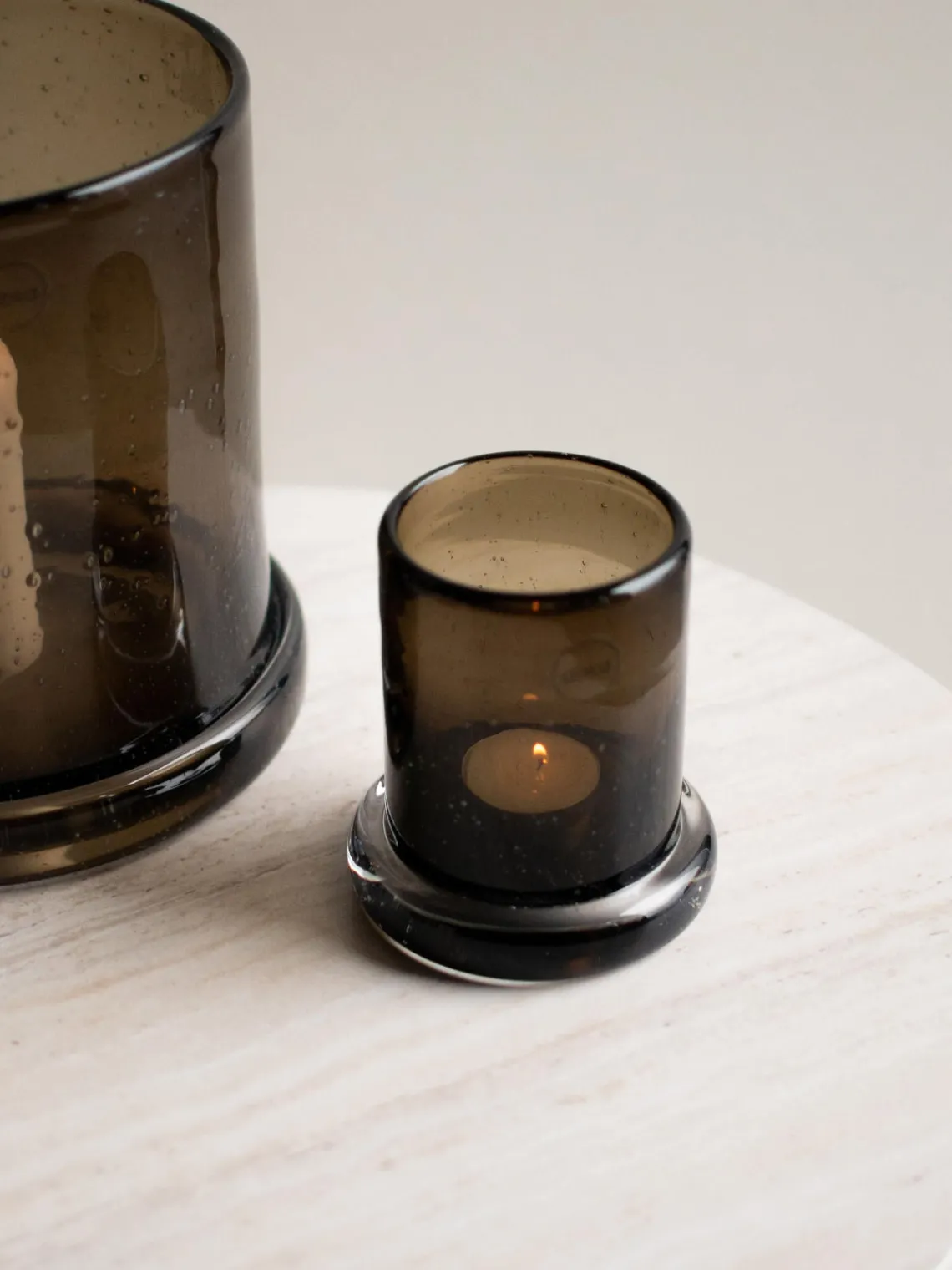 Jarrones|Velas Y Candelabros>DBKD Portavelas tealight Bubble Marrón oscuro semitransparente