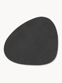 Posavasos|Menaje De Mesa>Lind DNA Posavasos asimétricos de cuero Curve, 4 uds. Negro