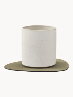 Posavasos|Vajillas Completas></noscript>Lind DNA Posavasos asimétricos de cuero Curve, 4 uds. Greige