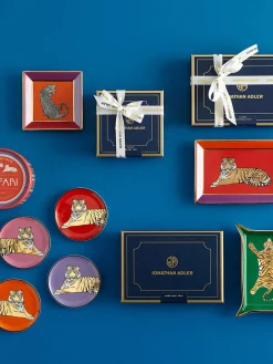 Online Posavasos de porcelana con oro Safari, 4 uds. Posavasos|Vajillas Completas