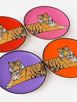 Online Posavasos de porcelana con oro Safari, 4 uds. Posavasos|Vajillas Completas