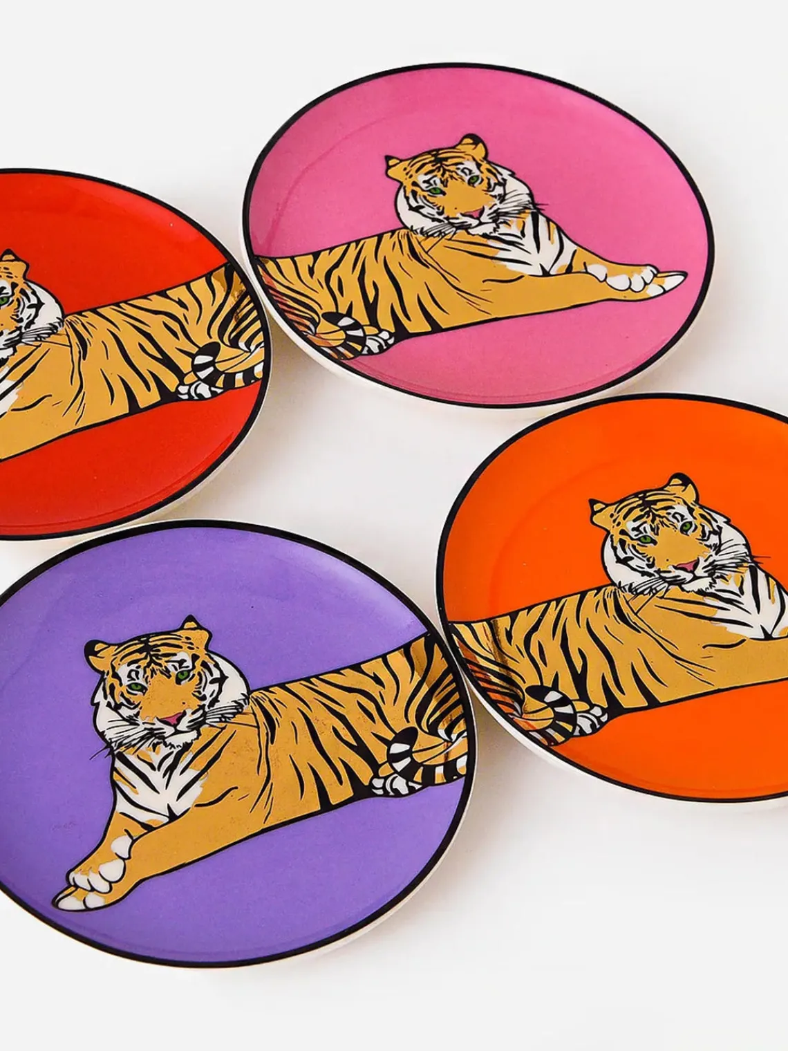 Online Posavasos de porcelana con oro Safari, 4 uds. Posavasos|Vajillas Completas