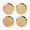 Clearance Posavasos de porcelana Eden con oro, 4 uds. Posavasos|Vajillas Completas