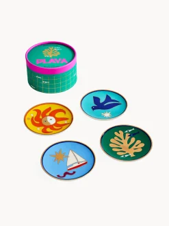 Posavasos|Vajillas Completas></noscript>Jonathan Adler Posavasos de porcelana Playa, 4 uds.