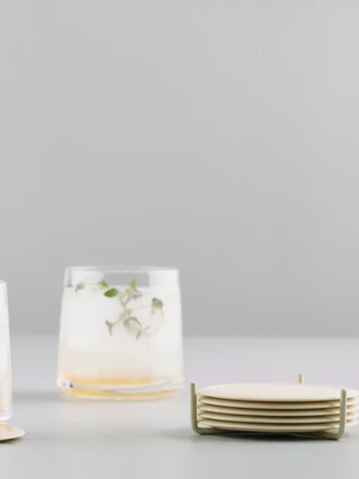 Posavasos|Vajillas Completas>Zone Denmark Posavasos de silicona con soporte Plain, 6 uds. Blanco Off White
