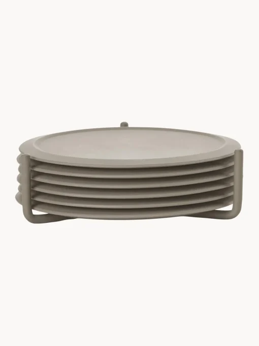 Clearance Posavasos de silicona con soporte Plain, 6 uds. Posavasos|Vajillas Completas