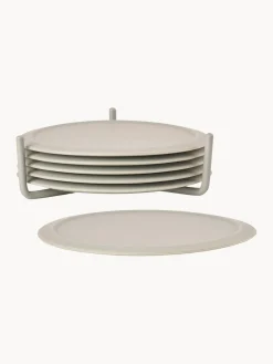Posavasos|Vajillas Completas>Zone Denmark Posavasos de vidrio Singles, 6 uds. Beige claro