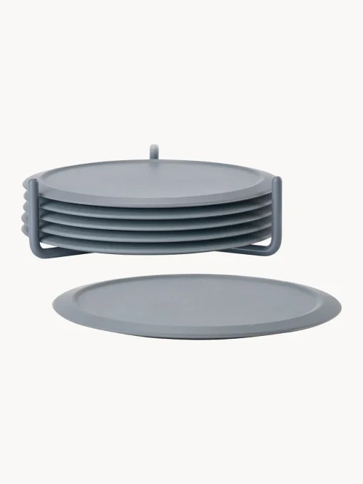 Posavasos|Vajillas Completas>Zone Denmark Posavasos de vidrio Singles, 6 uds. Gris